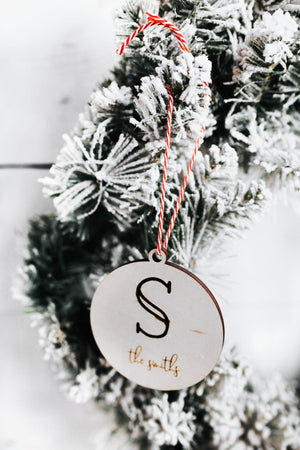 Single Initial Personalized Family Ornament