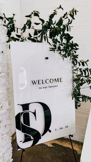 Dominique Collection Double Layer Welcome Sign