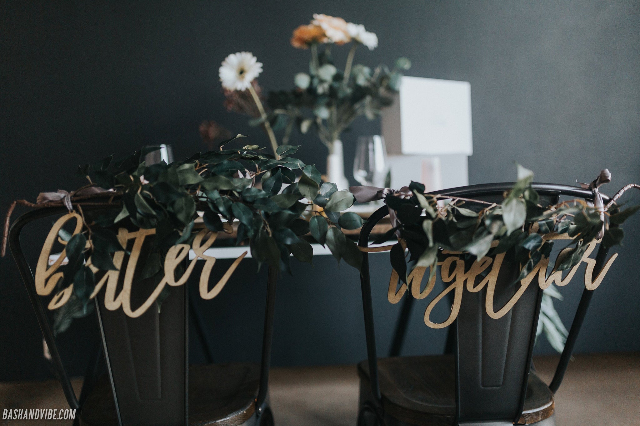 Better Together Wedding Chair Signs