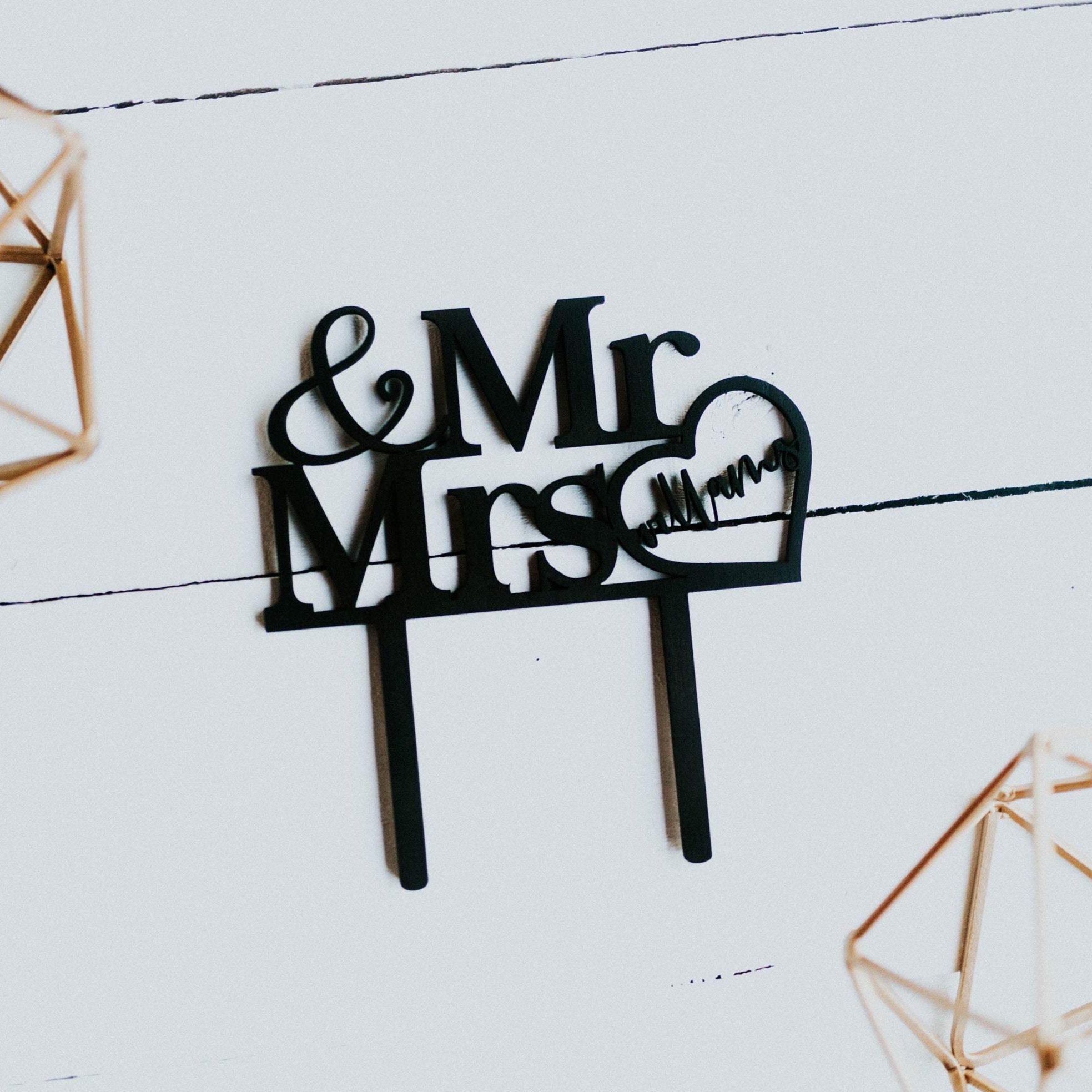 Mr. and Mrs. Last Name Cake Topper